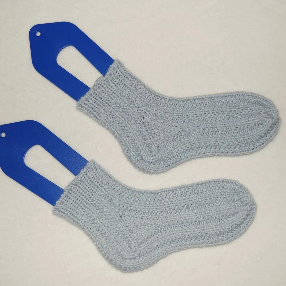 NEW Handmade Ankle Socks, Light Blue, Women Size M (US 8-8.5)